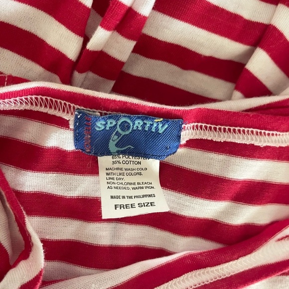 SPORTIV Women’s Red/White Striped Nautical Themed Short Sleeve-Size XL - Picture 3 of 4
